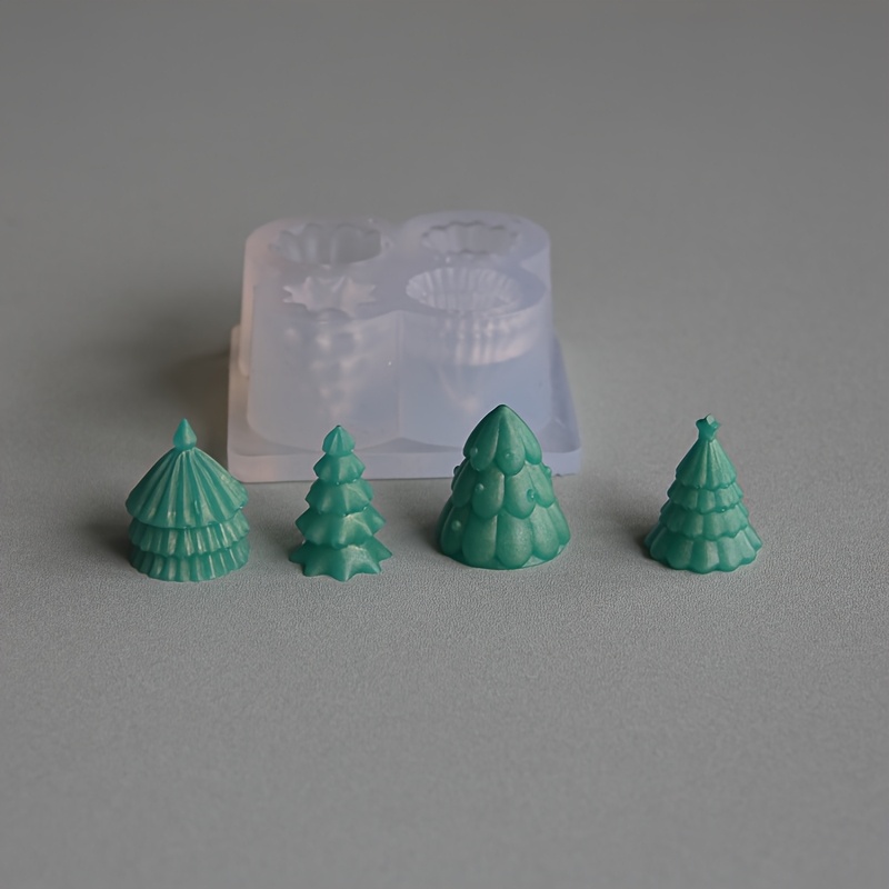 TEMU 3d Christmas Tree/snowman/gift Box Winter Decoration Mold High- Silicone Gift Box Christmas Tree Silicone Resin Casting Mold Christmas Winter