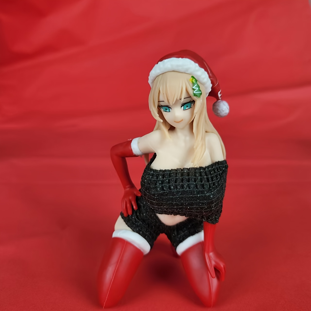 

Blonde Christmas Anime Girl Figurine - Pvc Collectible Car Decor, Gift