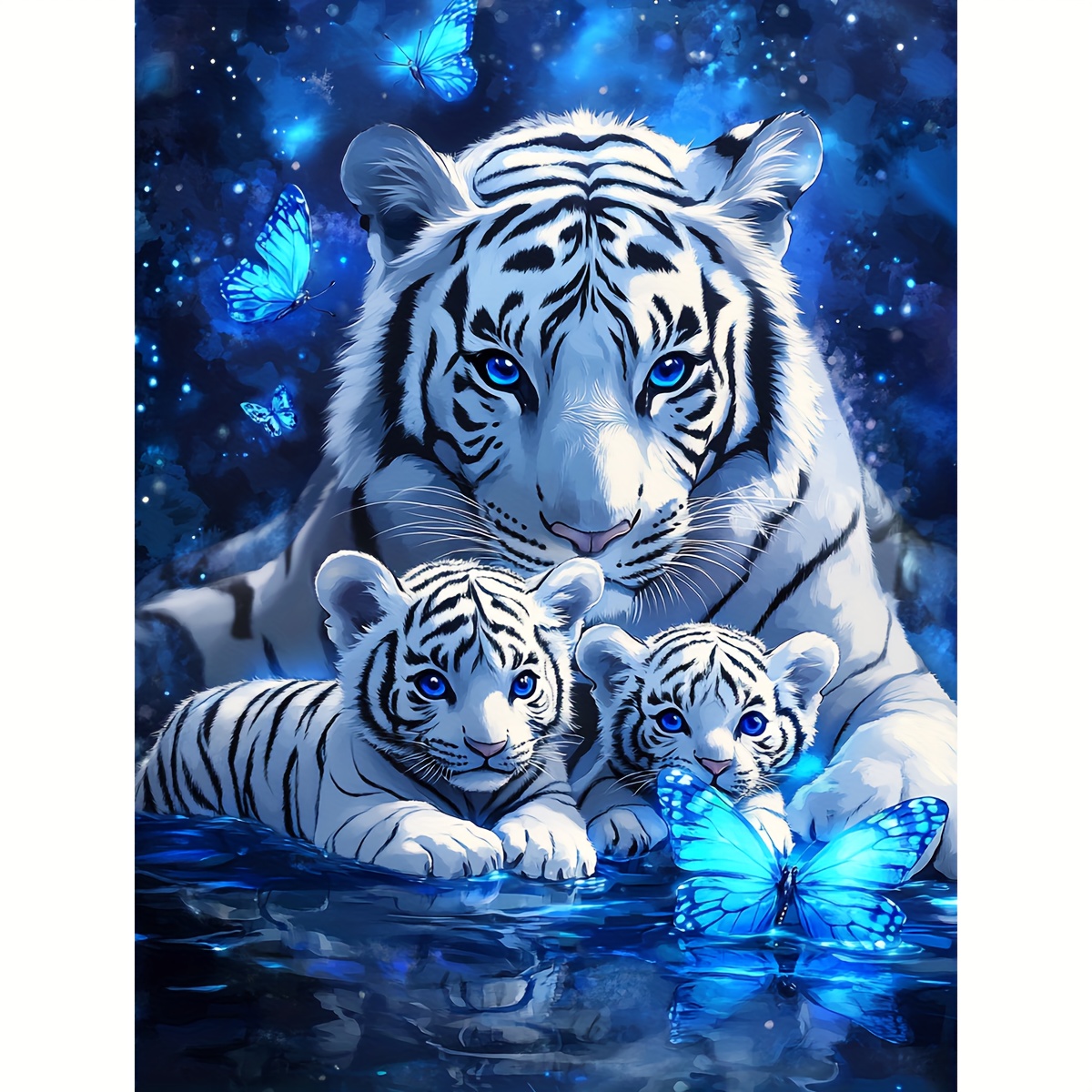 

1pc Jozysh 5d Diamond Painting Kit, 30x40cm/11.8x15.7inch, Handmade Acrylic () Round & Square Diamond Art, Tigers Theme, Mosaic Rhinestone Craft, Home Office Wall Decor Festival Gift