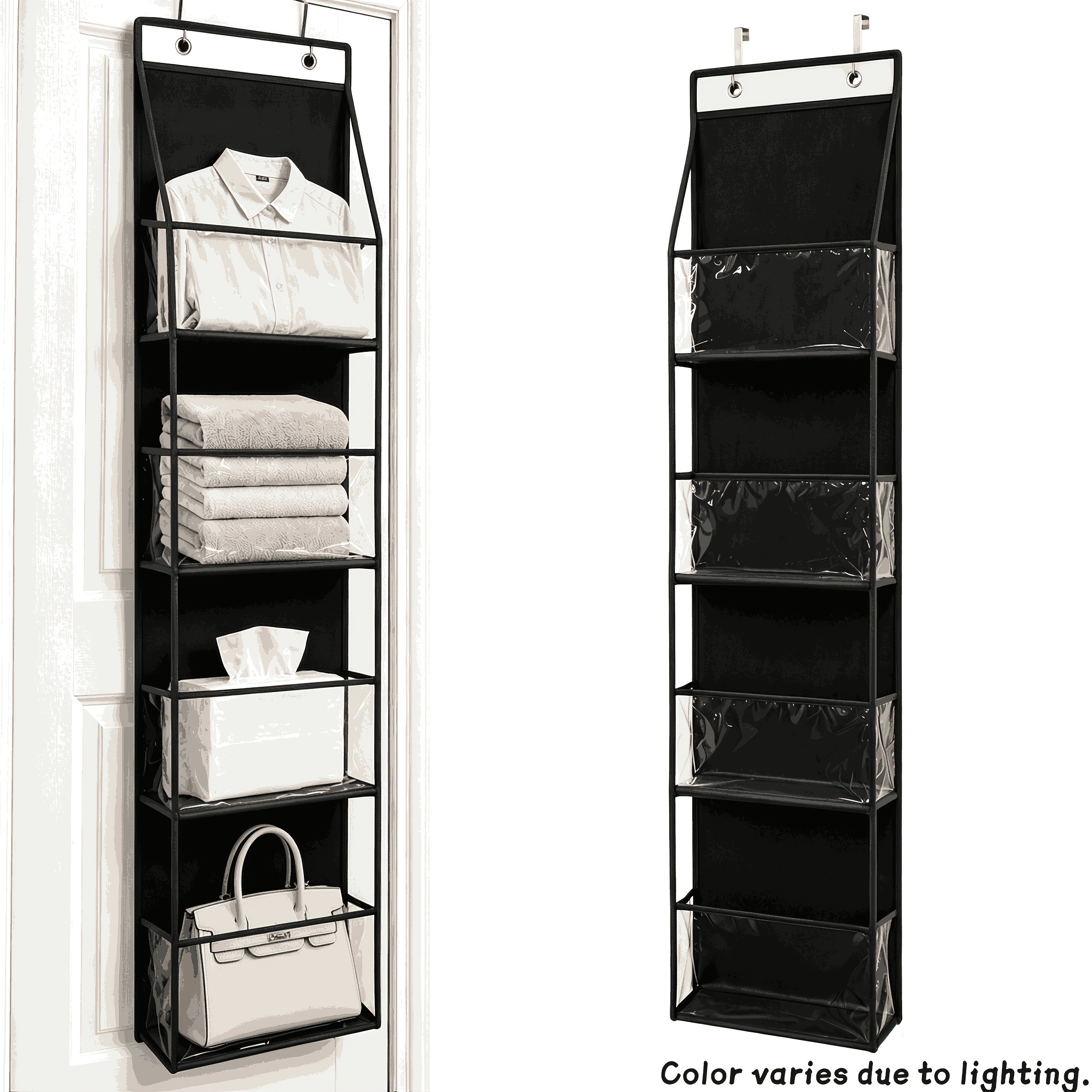 TEMU Hanging Storage Bags, Multifunctional Over-the-door Organizer – Clothes, Hats, Shoes, And Towels, Ideal For Bedroom, Bathroom, And Various Room