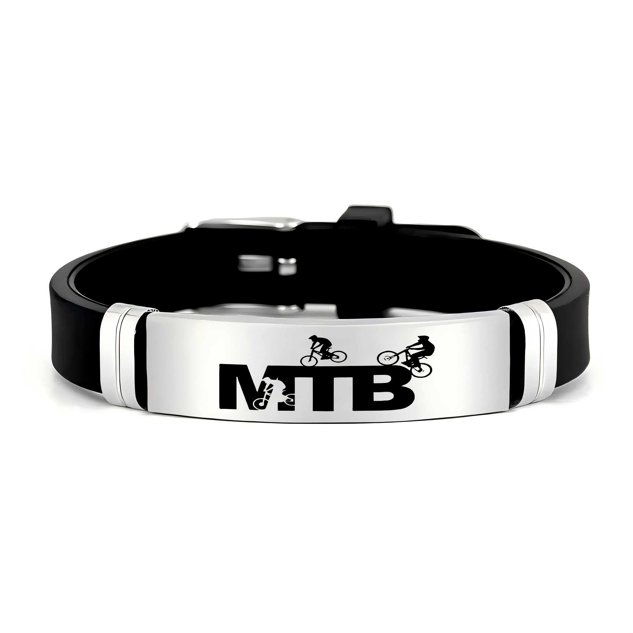 TEMU Pulsera de Acero Inoxidable 202 con Diseño de Bicicleta de Montaña y MTB, Accesorio para Amantes del Ciclismo y Deportes al , Regalo Ideal