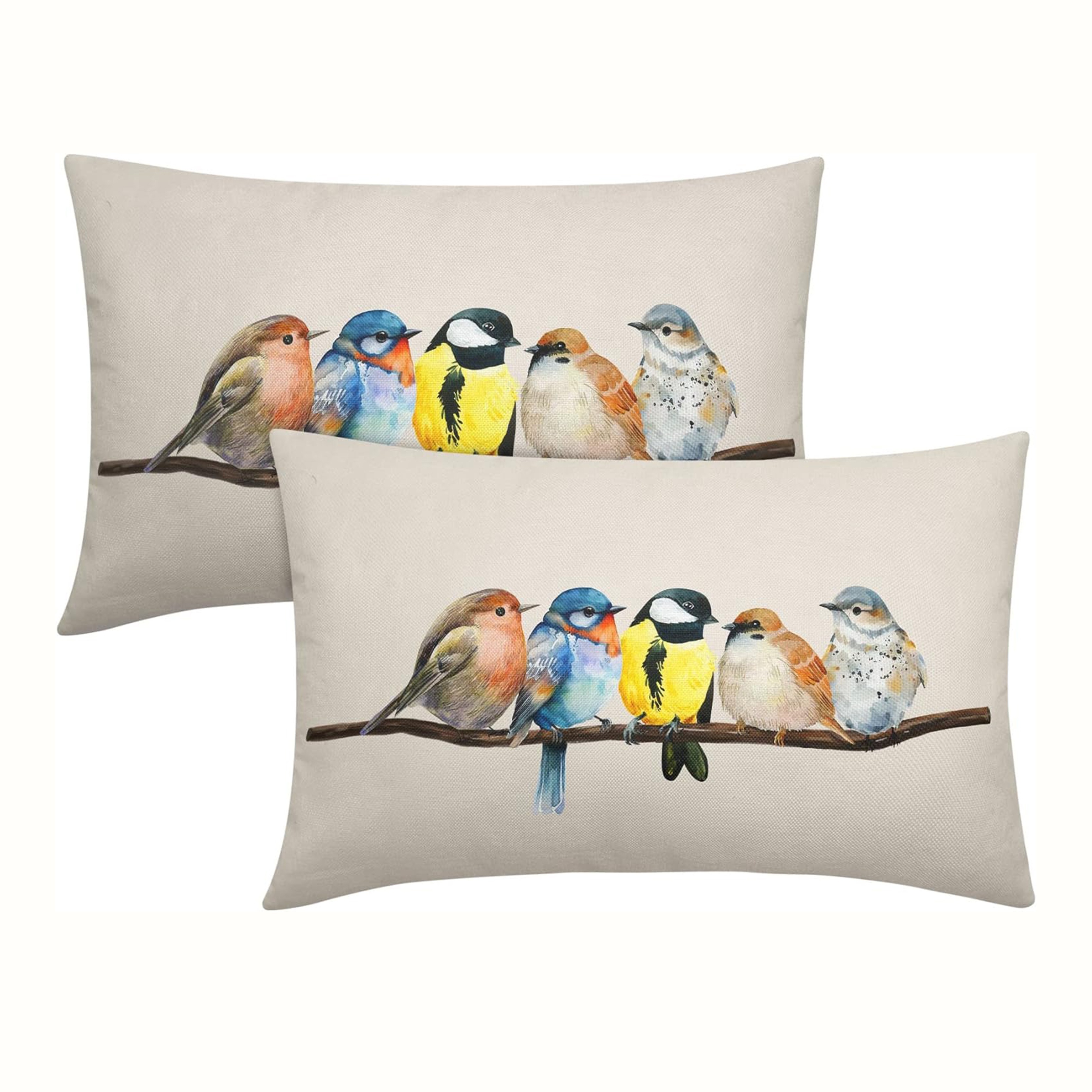 

2pcs, Linen Oil Bird Lumbar Pillow Covers 12x20 Inch Rustic Birds Tree Rectangular Pillow Cases Wildlife Oblong Throw Pillows Home Decor, Single Sided Printing, 12 X 20 Inch, No Pillow