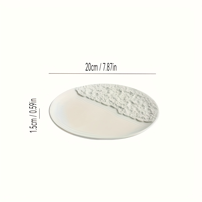 4pcs Elegant Ceramic Dinner Plates with Rock Texture - Textured Round Plate Suitable for Family Dining, Restaurants, Weddings & Gifts - Durable Ceramic Plates for Main Course Presentation, Table Setting