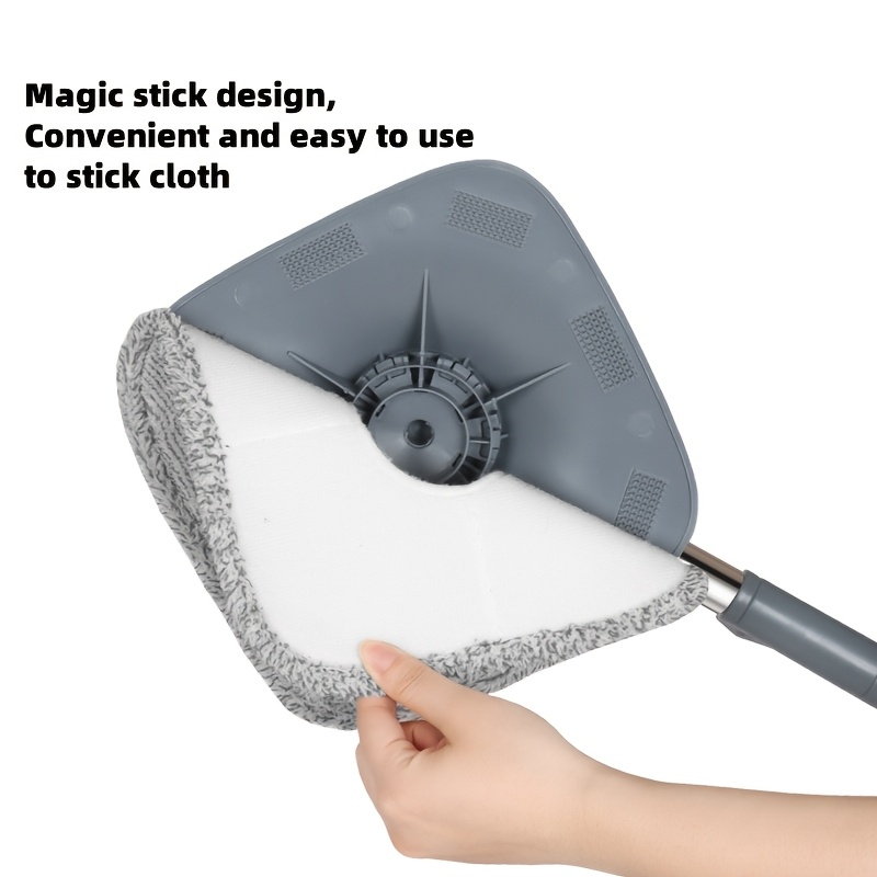 hands free washable mop bucket set with 2 pads rotating lazy mop dual use dry and wet cleaning tool for home kitchen bathroom floors and restaurants stainless   details 6