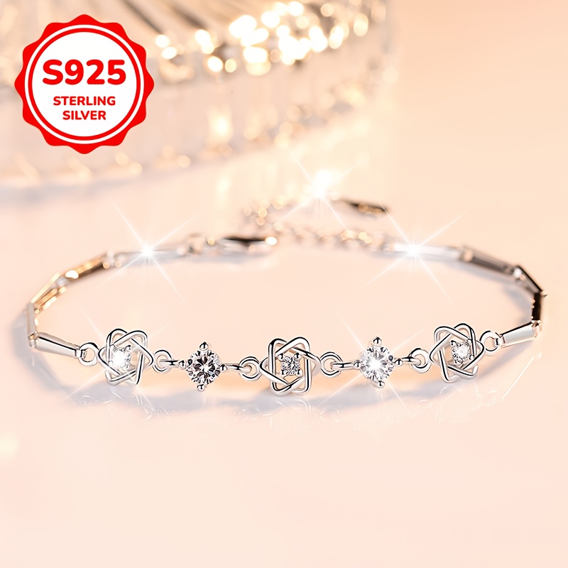 925 Sterling Silver Bracelet with Sparkling Cubic Zirconia