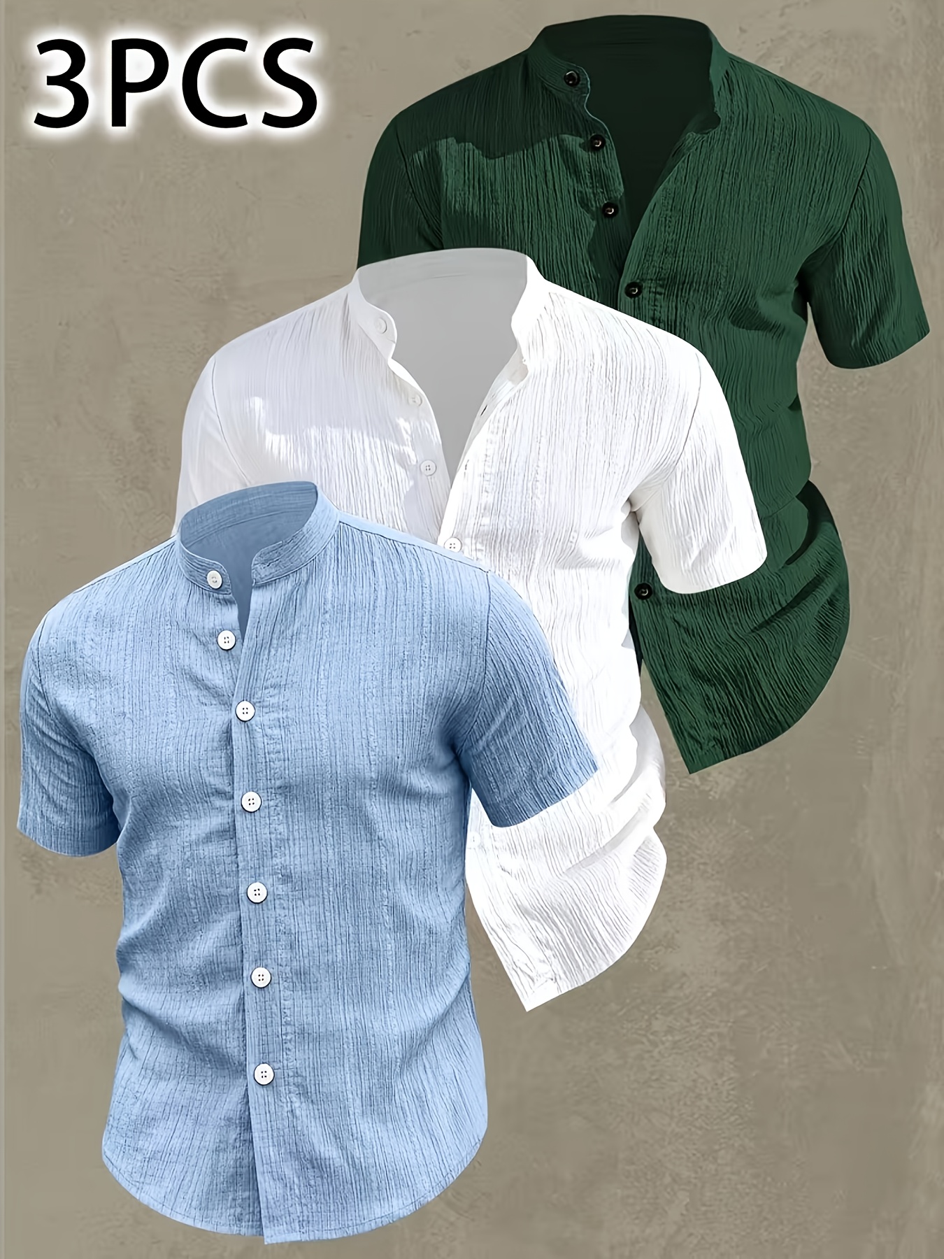 mens button up short sleeve shirts sold on Temu United States