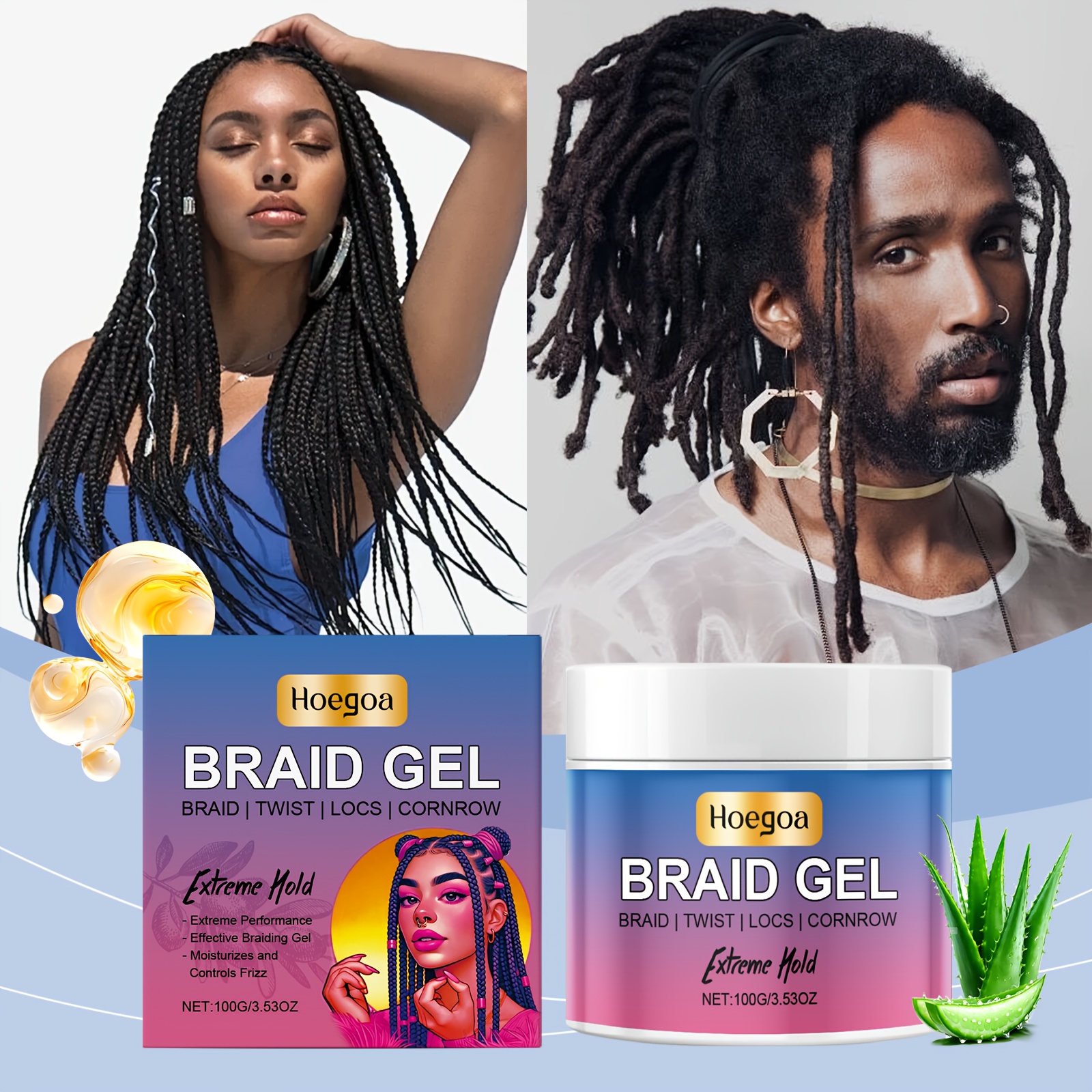 1pc/2pcs/3pcs/4pcs of & aloe vera braiding gel, a moisturizing hair wax  ideal for dreadlocks, hair gel, 3.53 ounces, suitable for men and women |  Today's Deals | Temu