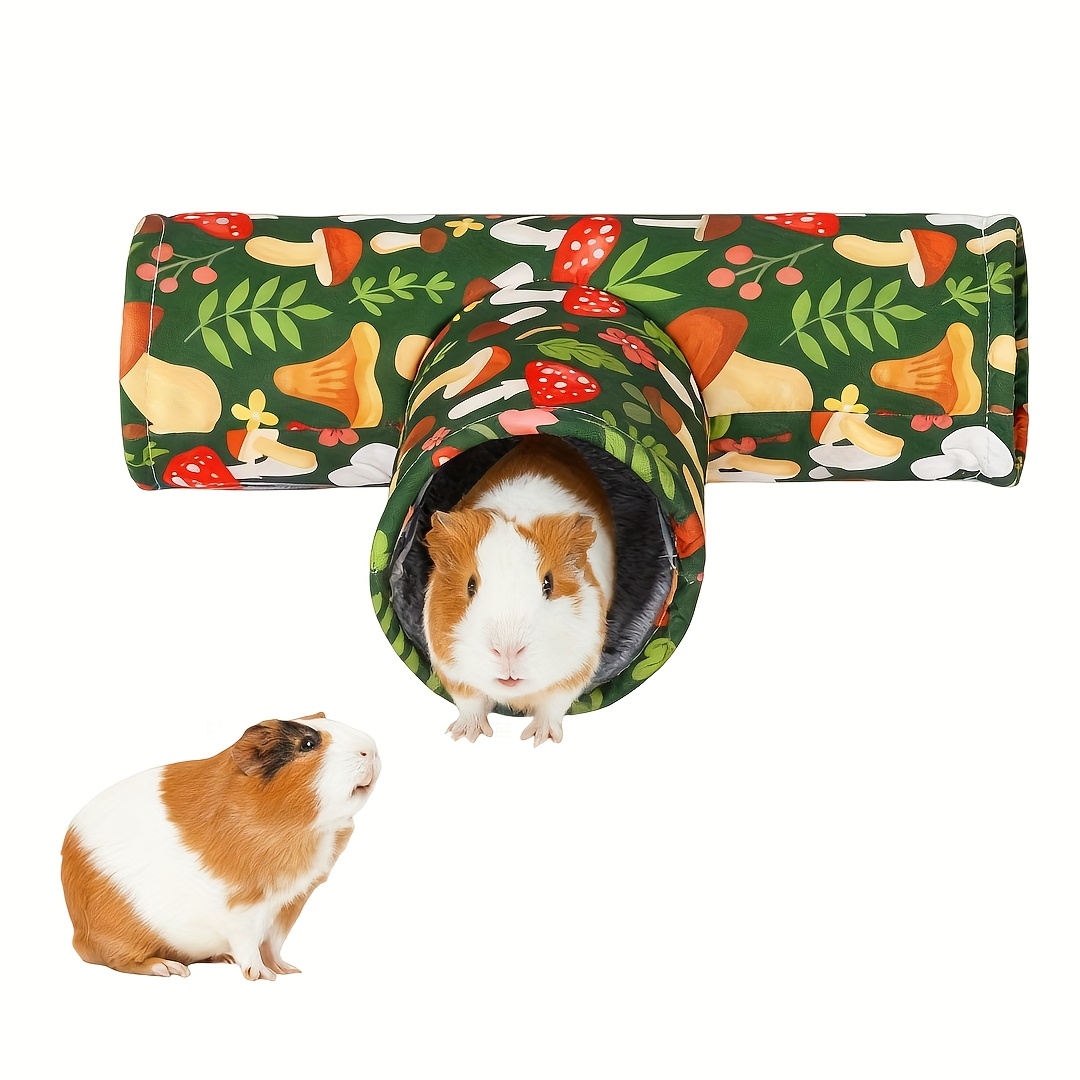 Pattern Small Pet Tunnel - T-shaped Hideout Tube For Guinea Pigs, Hamsters, Rabbits - Interactive Play And Hideaway Toy For Small Animals