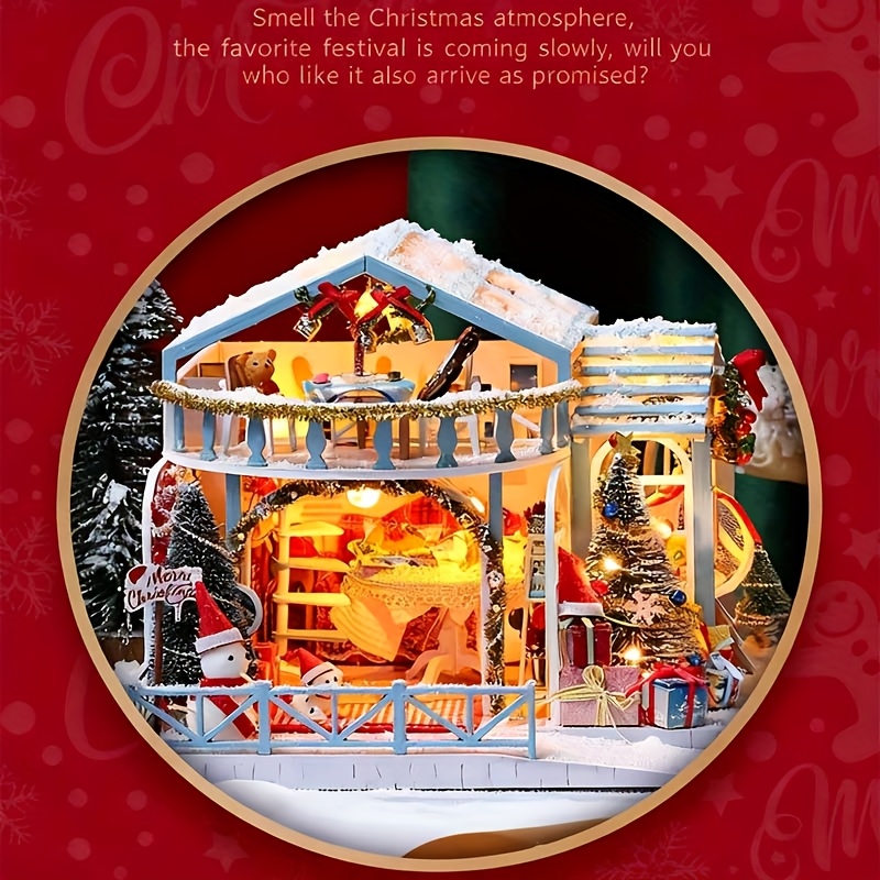 Model Cabin Kerst Handgemaakt Cadeau Gemonteerd Houten Huis Verjaardagscadeau voor 3D Creatief Knutsel Huis Kantoor Decoratief Stuk Kamerdecoratie