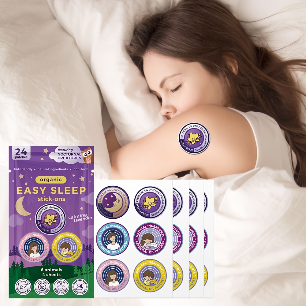 48pcs magnesium   patches herbal scented sleep aid with   safe for all ages portable travel friendly purple with moon   ideal birthday or new year gift magnesium supplement travel sleep aid magical night design safe   composition 1