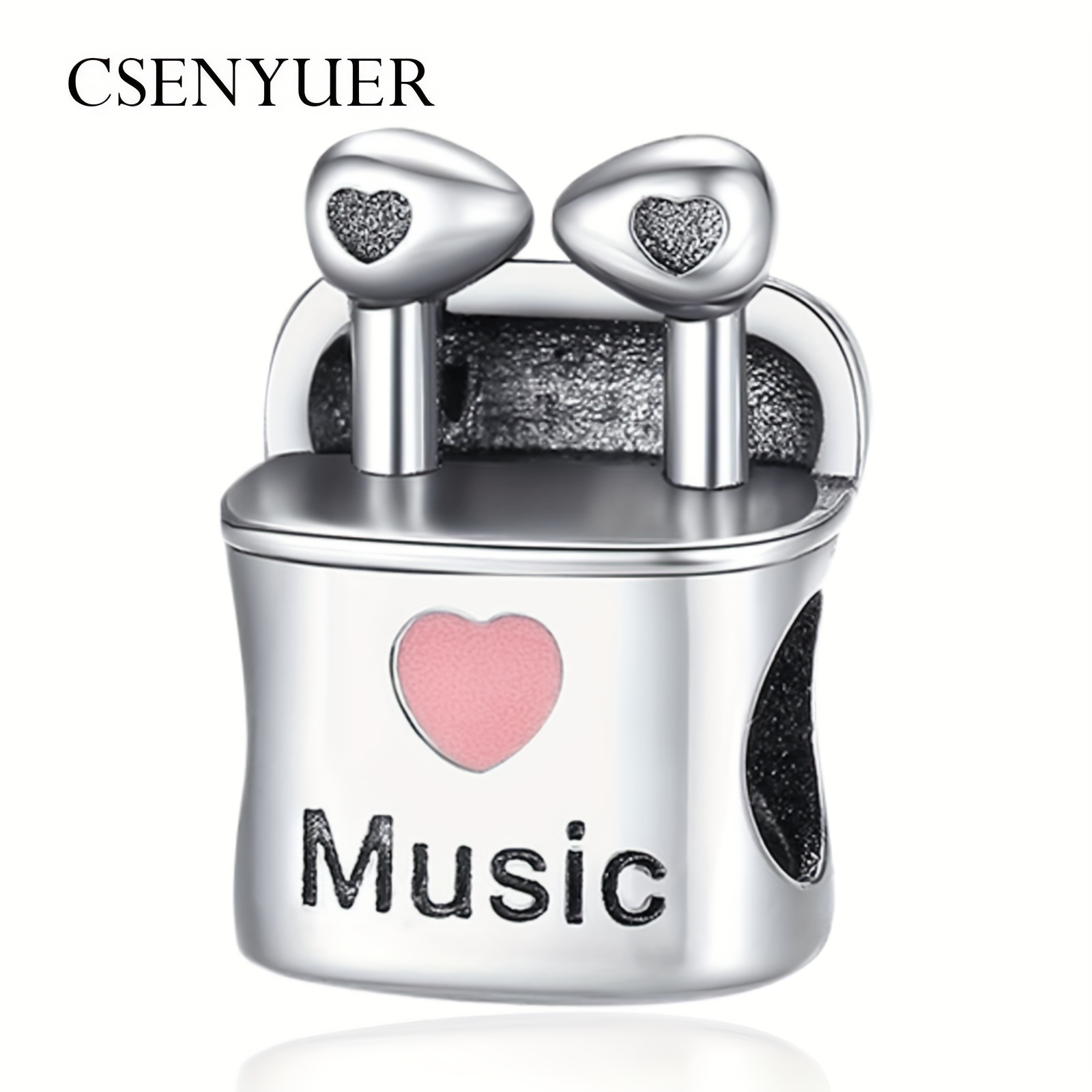 

Original For Bracelet Necklace Earbuds Love Music Charm Fits European Charm Bracelet Women 925 Sterling Silver Pendant Bead Jewelry