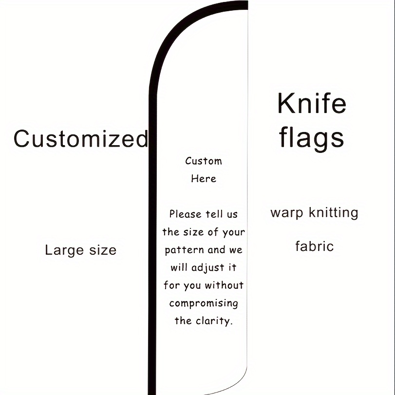 

Customizable Polyester Knife Flag/banner 90x340cm (3x11ft) With Digital Print, Multipurpose Warp Knitting Fabric, High-resolution Image Personalization, Flag Only (pole Not Included)