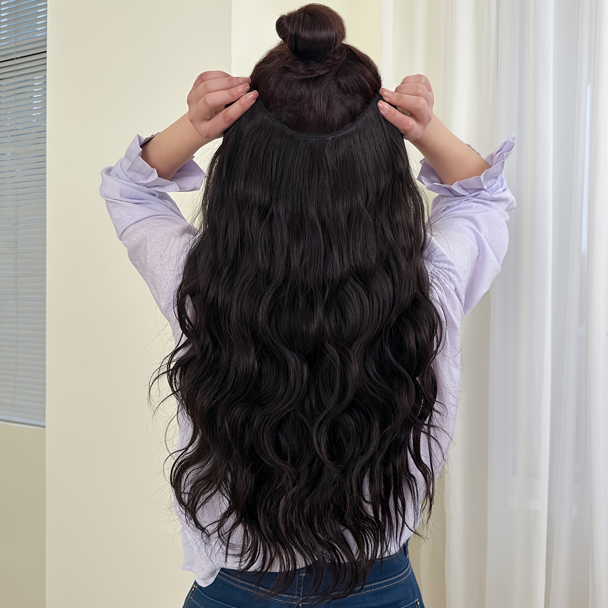 Hair extensions 24 long inches Black ombré Amazon.com : Ugeat Clip in Hair Extensions Real Human Hair  main image 4