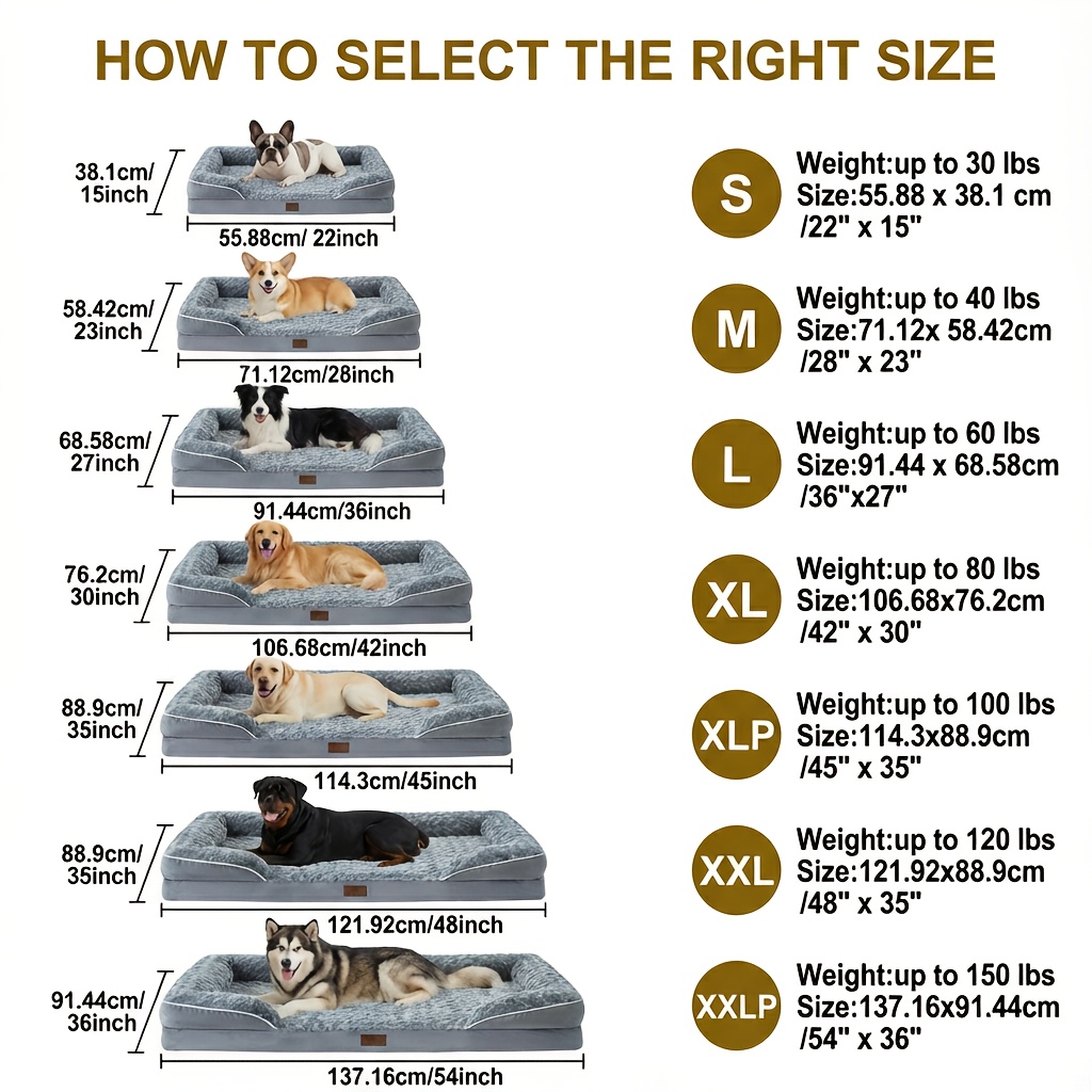 TEMU WNPETHOME Grands lits pour chiens de grande taille, lit orthopédique pour chiens de taille moyenne à grande, grand canapé-lit pour animaux de