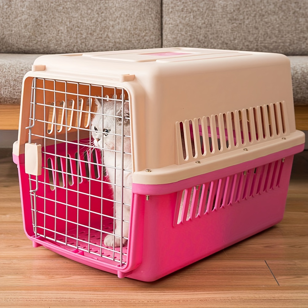 TEMU Pet Carrier Large Cat Dog Puppy Portable Transporter Cage Box Safe Travel Crates