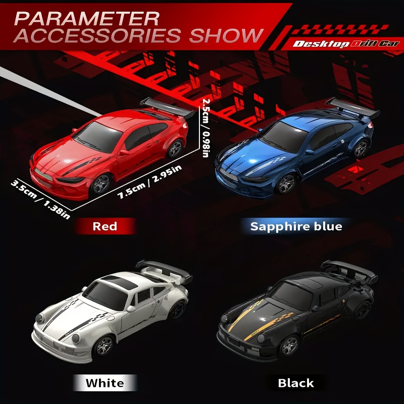 RC Drift Car, 1:64 Scale 4WD, with USB Rechargeable Battery, 2.4GHz Radio Control, Durable Plastic Body & Sleek Design for Indoor/ Outdoor Drifting Fun, Perfect Gift for Boys, Girls