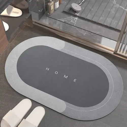 non slip super absorbent bathroom mat rug quick dry thin oval bath mat with rubber backing soft silica gel material modern bathrooms bathroom rug