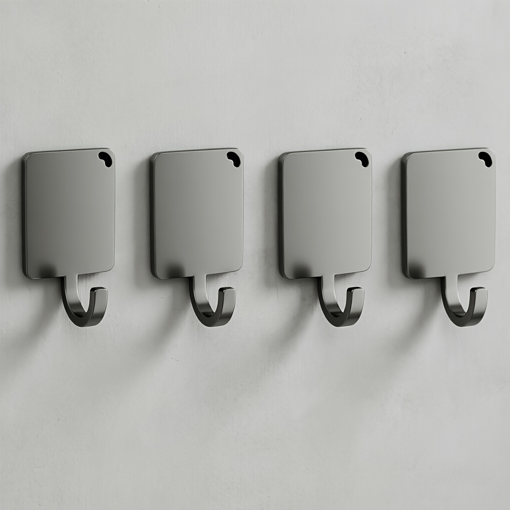 Image of 4pcs Set Of Magnetic Hooks For Fridge And Oven - Wall-mounted Kitchen Storage Hooks, Strong , , Suitable For Hanging Towels, Keys, Utensils, Etc