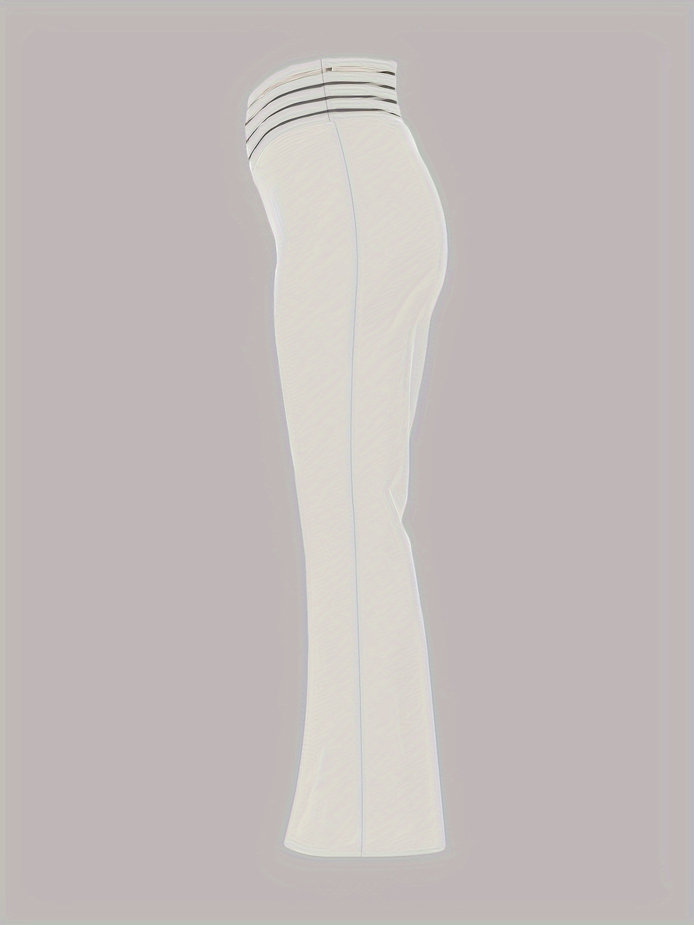 womens high waisted flare pants chic cut design light gray Temu