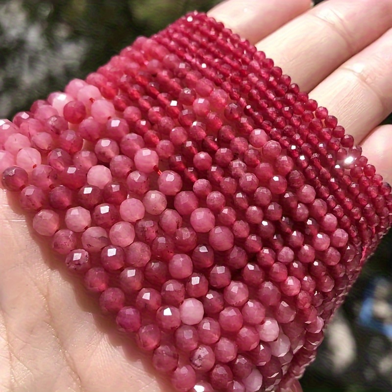 

Perles de calcédoine rouge, pierre naturelle, facettées 2-4 mm, pour la fabrication de bijoux DIY, bracelet, collier, boucles d'oreilles - Paquet de 185/115/91 pièces