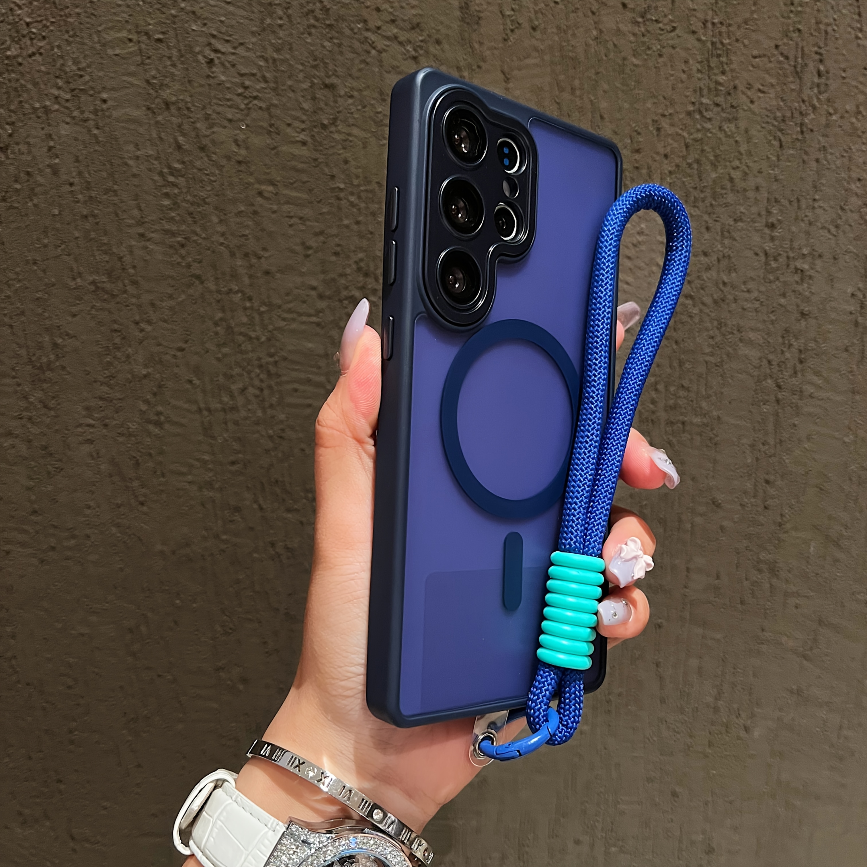 TEMU Phone Case - The Frosted Magnetic Strap Is Suitable For The For Galaxy S23 Case, Fully Covering The S25 Edge With -like Feel, Featuring A