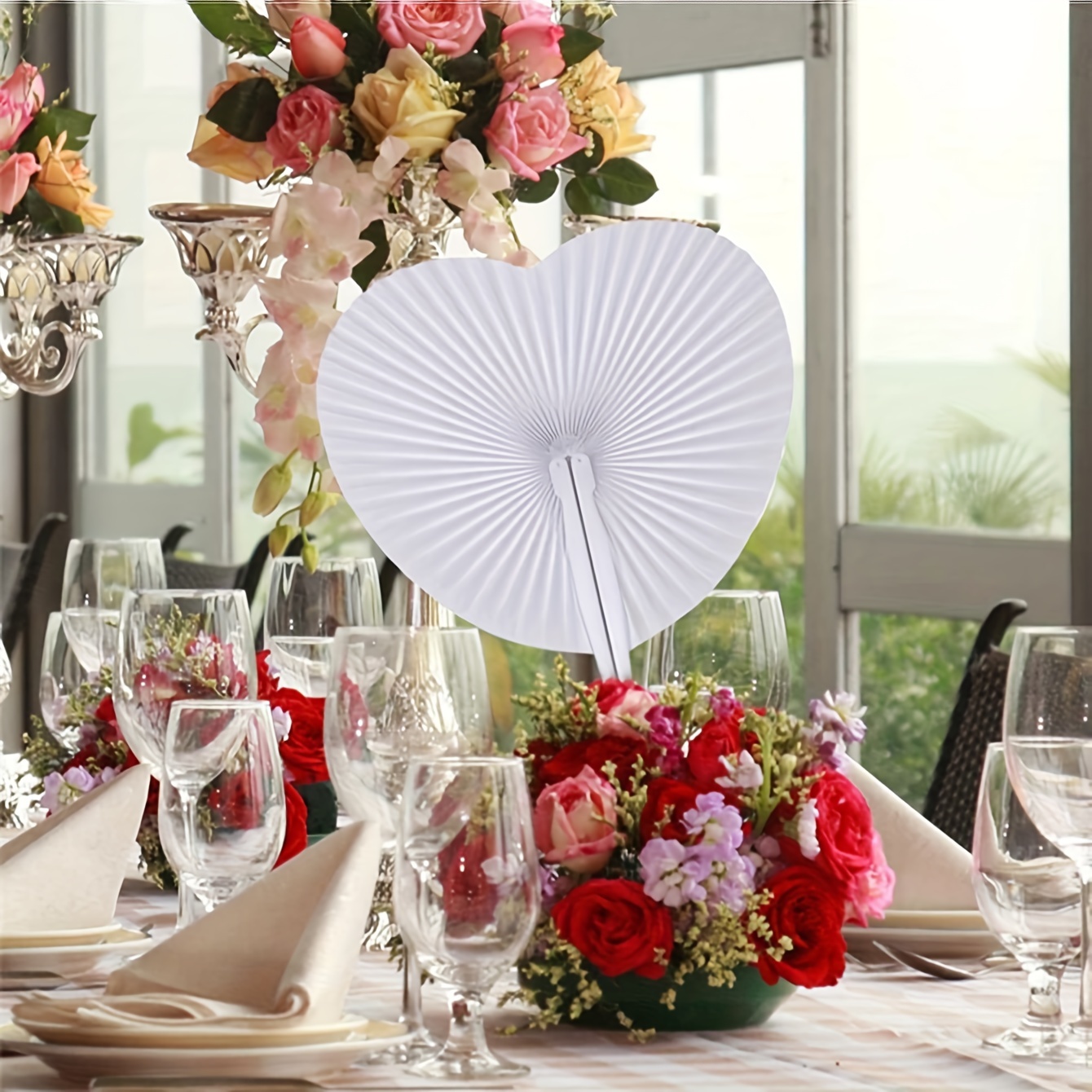 

-shaped Folding Fan For Wedding, , Bachelor , 's Day - 1/12 , Diy Fan, , No Needed,