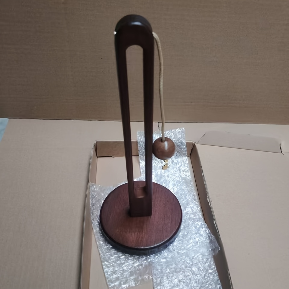 TEMU Stylish Solid Wood Kitchen Paper Towel Holder With Pendant - For Drilling, It Organizes Rolls And Lazy Cloths For Freshness
