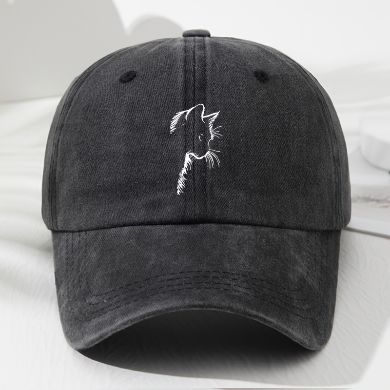E-shop Unisex Vintage Baseball Cap mit Katzenohren, trendig und vielseitig, bequem und atmungsaktiv, sonnenschutz Hut für Outdoor-Sportarten,