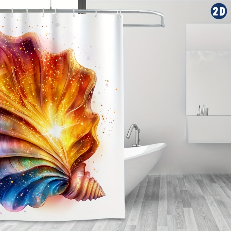 1pc spring summer shower curtain vector design for shirt featuring an open iridescent shower curtain   plastic hooks 70 8x70 8 inch durable polyester fiber easy clean suitable for bathroom bathtub