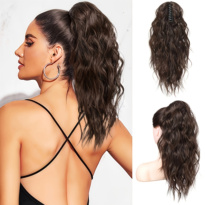 45.72cm women s clip-in ponytail extension - heat-resistant synthetic hair for parties, cosplay &   - natural look, easy to style, fits all   details 5
