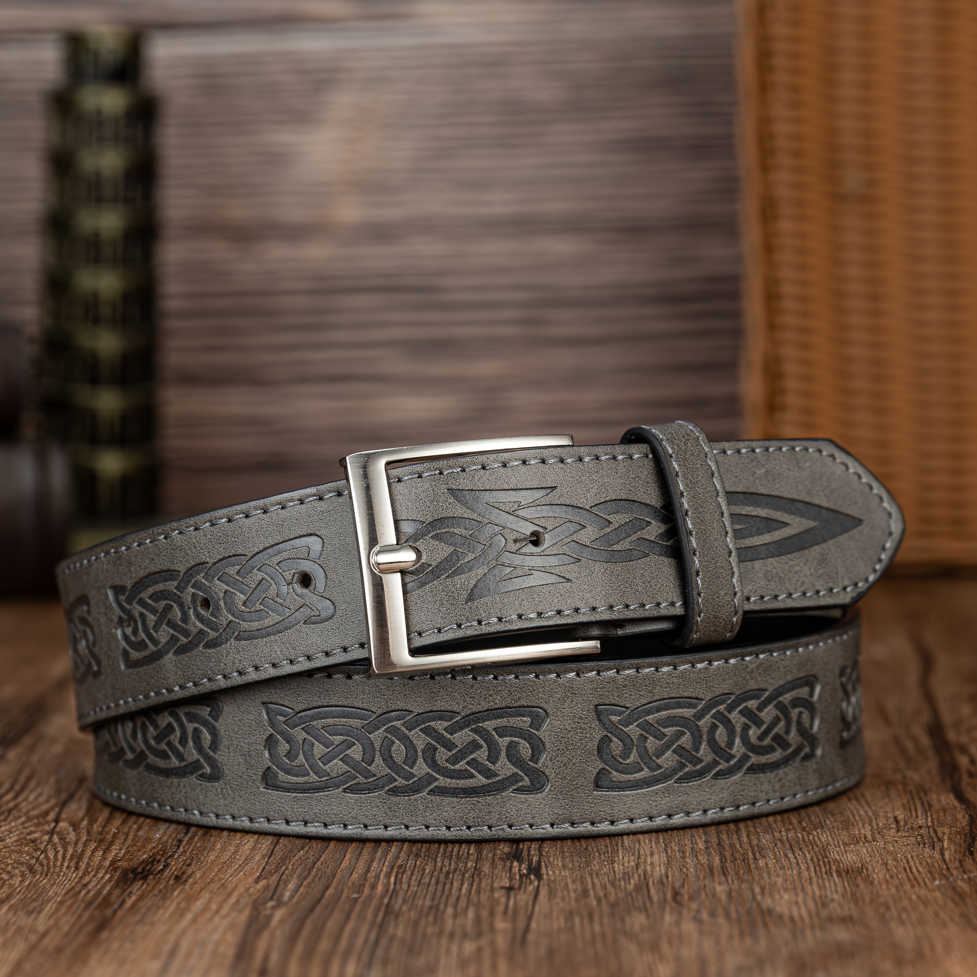 Pin Minimalist Versatile Pu Embossed Belt With For Men