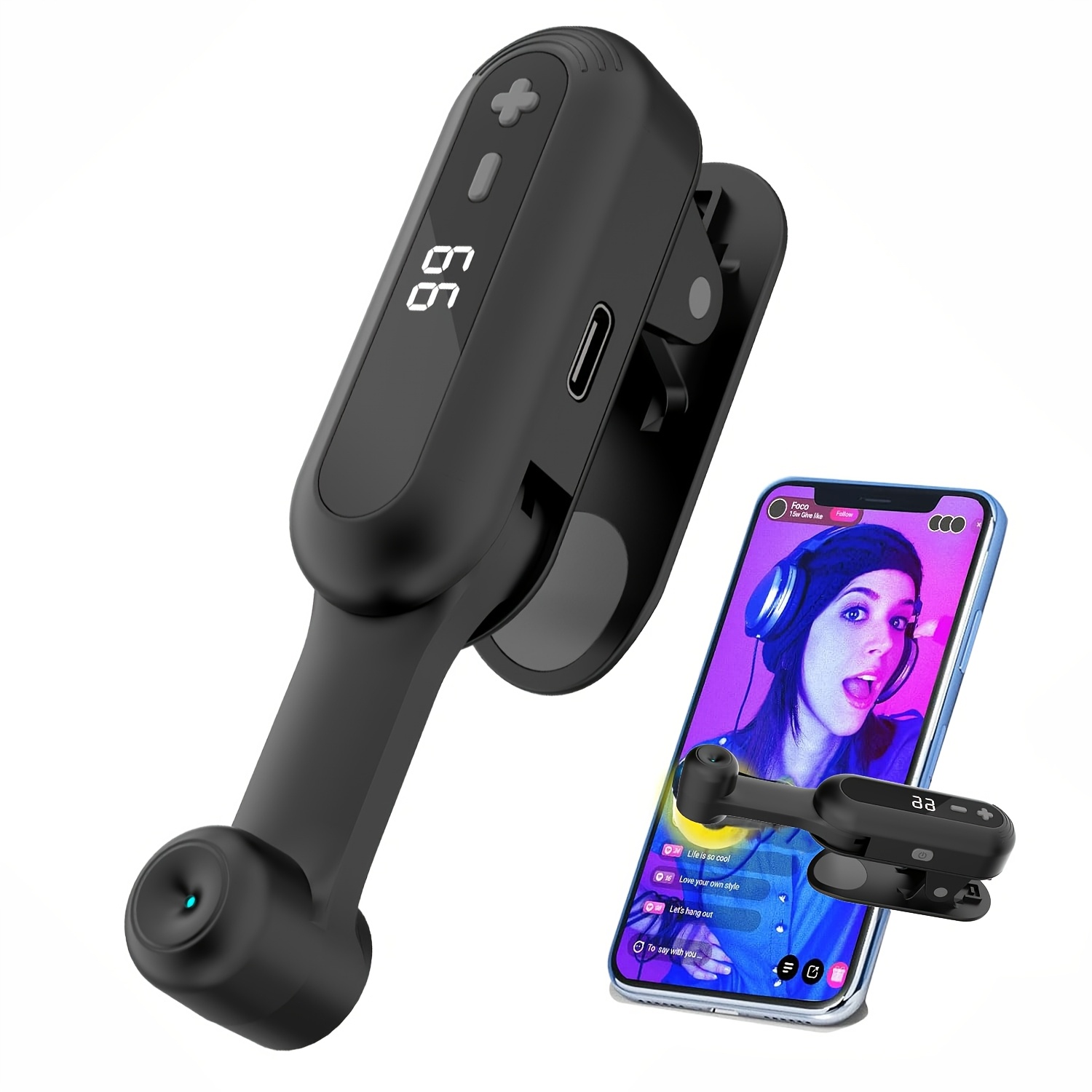 TEMU 【スマホ自動クリッカー】iPhone、iPad、Android対応 高周波 ポータブル スマホ自動タップクリッカー クリップ付き 静音設計 ゲーム、ライブ配信、獲得などに最適