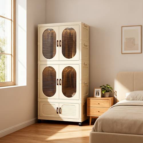 item picture 1pc adult wardrobe storage cabinet home bedroom wardrobe with wheels organizer box multi layer foldable clothes storage container