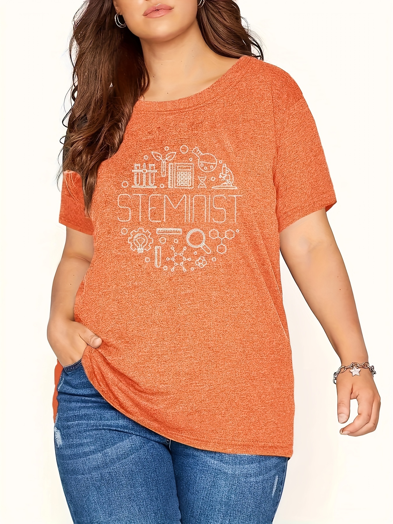 Graphic Print T shirt Plus Size Short Sleeve Crew Neck Temu Australia