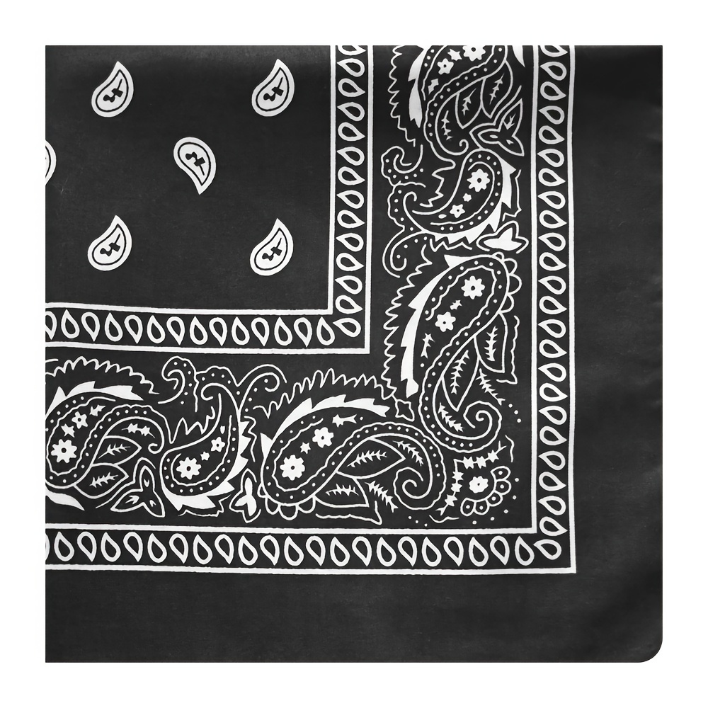 Bandana Nera Stampa Paisley Semplice Classico Foulard - Temu