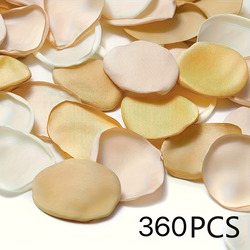 TEMU 360pcs Petals For Weddings, Rose Petal Decorations, Bridal Shower Fake Petals, Petals For Anniversaries And Parties (champagne Golden And Beige)