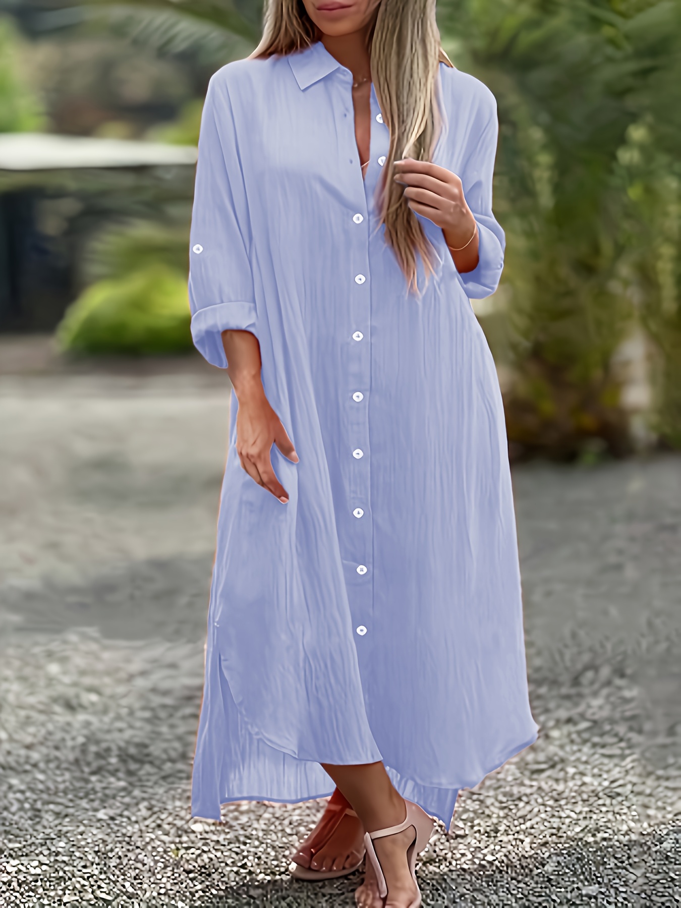 plus size womens spring autumn new casual solid color turn Temu