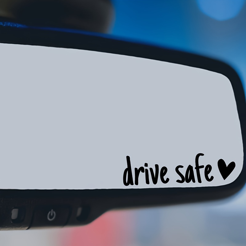 

Drive Safe Car Sticker - Rearview Mirror Decoration - Vinyl Lettering - Glass Surface - Self-adhesive - One-time Use - Fantasy Theme - Irregular Shape - Matte Finish