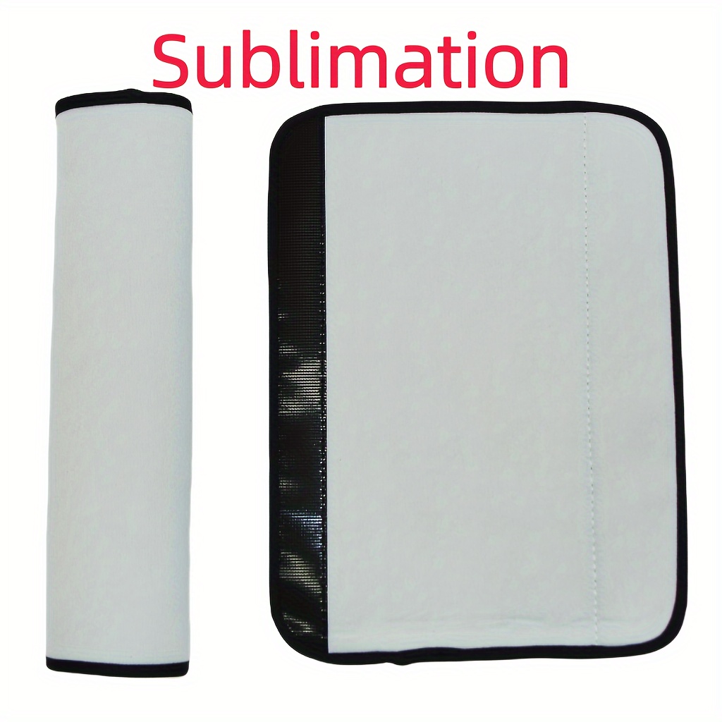 

2-pack Customizable Heat Press Blank Sublimation Pads For Diy Car Seat Belt Cover, Refrigerator Handle Protector, Shopping Cart Handle Grip - Uncharged Rubber Material For Personalized Design Printing