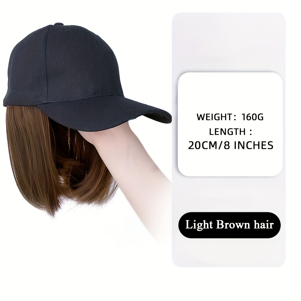 E-shop Die Synthetische Hut-Perücke für Damen – Kurzwellige Schwarze Baseballcap-Perücke, Bequem Atmungsaktiv