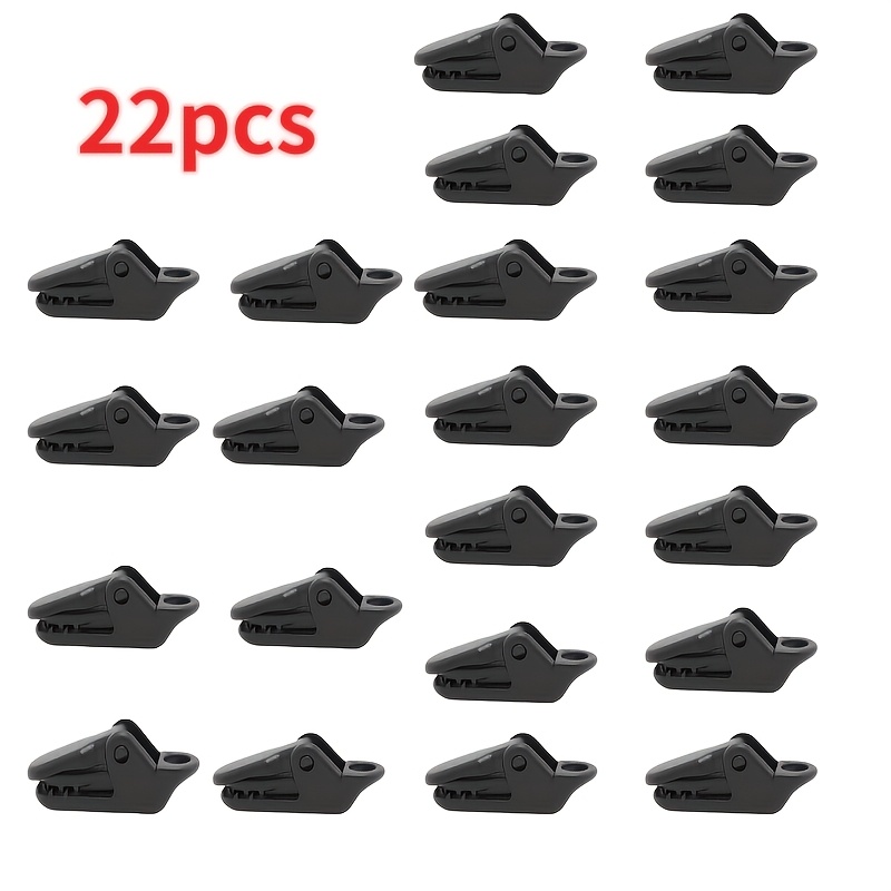 TEMU 22pcs Clips de fixation de tente durables, Clips de tente coupe-vent, portable multifonctionnelle, Convient pour le camping , L'accessoire de