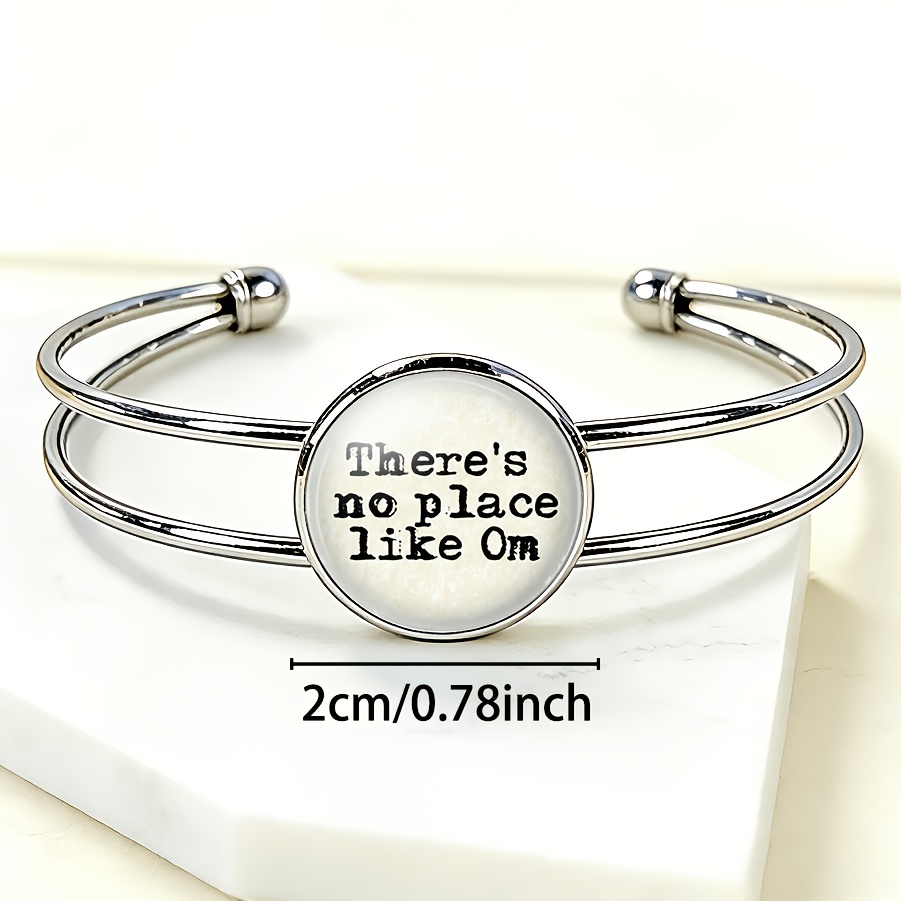 Women's Adjustable Round Time Gemstone Inlaid Classic Bangle
