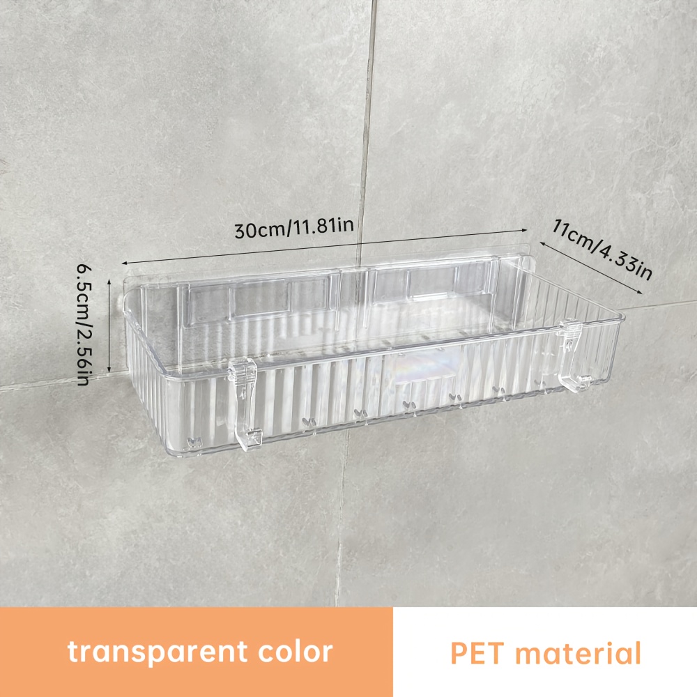 TEMU JIAYUN 1pc Organizador de baño con que ahorra - No requiere perforación, estilo artístico decorativo ondulado, cesta cuadrada resistente,