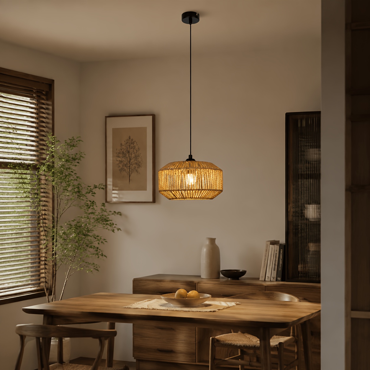Image of Vintage Chandelier For Dining Table Bohemian Style Chandelier | Flame Restaurant Light With Woven Design, E27 Compatible, Suitable For Dining Room/ Bedroom/ Living Room/ / Kitchen ( Not Included)