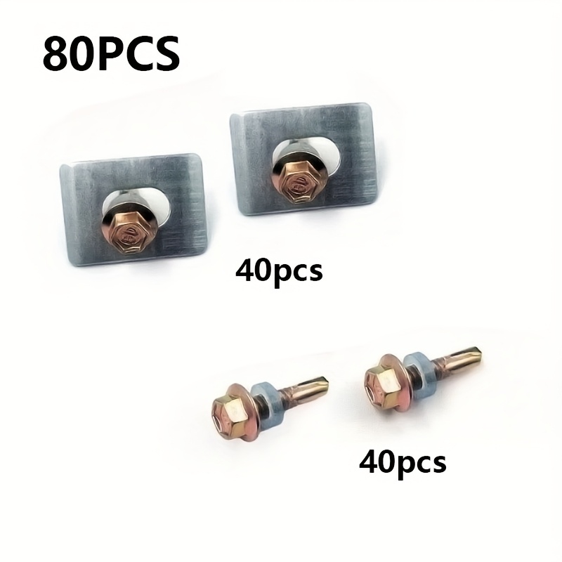 80pcs Wire Mesh Fixing Clip Self Tapping Screw Package Breeding Net Fixing Parts Quick Fixing Wire Mesh Clip Is Firm And Reliable