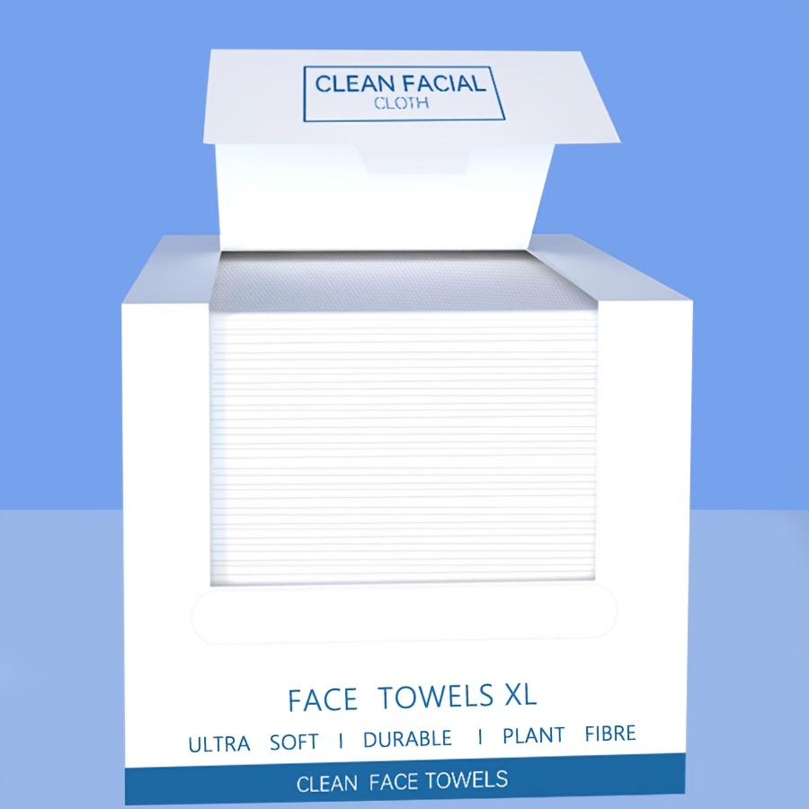 TEMU 50/100 Sheet Disposable Box Of Thickened Facial Towels, Soft And Skin-friendly, Suitable For Types, Ideal For Daily Cleansing, Makeup Removal,