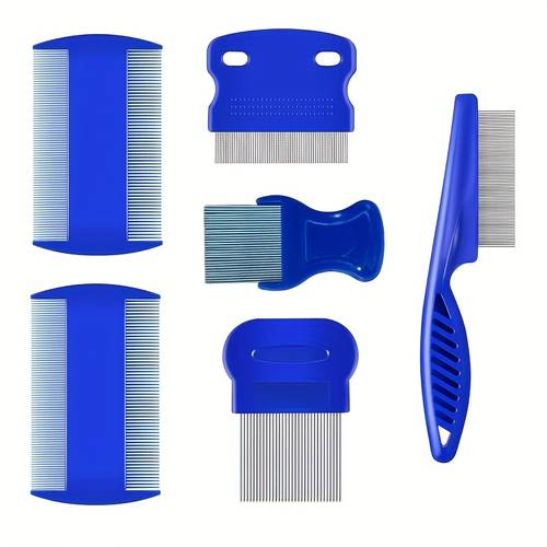 set of 6 flea and lice combs grooming combs for dogs and cats suitable for small medium and large pets