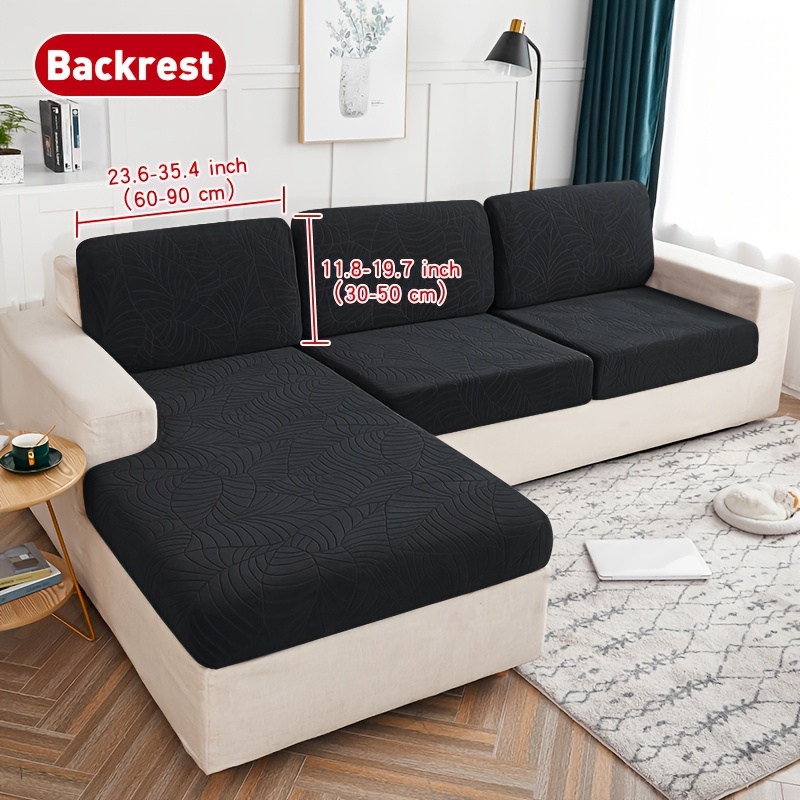 TEMU 1pc Leaf Jacquard Shaggy Sofa Slipcover, For 1/2/3-seater Sofa Cushion Protector, L-shaped Sofa Cushion Cover