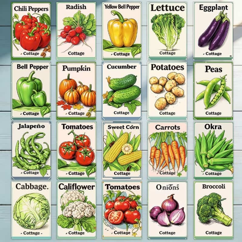 TEMU 20pcs Creative Vegetable Postcards, 3.7x5.5 Inches, Style Vegetable-themed Cards, Creative Gift For , Suitable For Birthday And Holiday