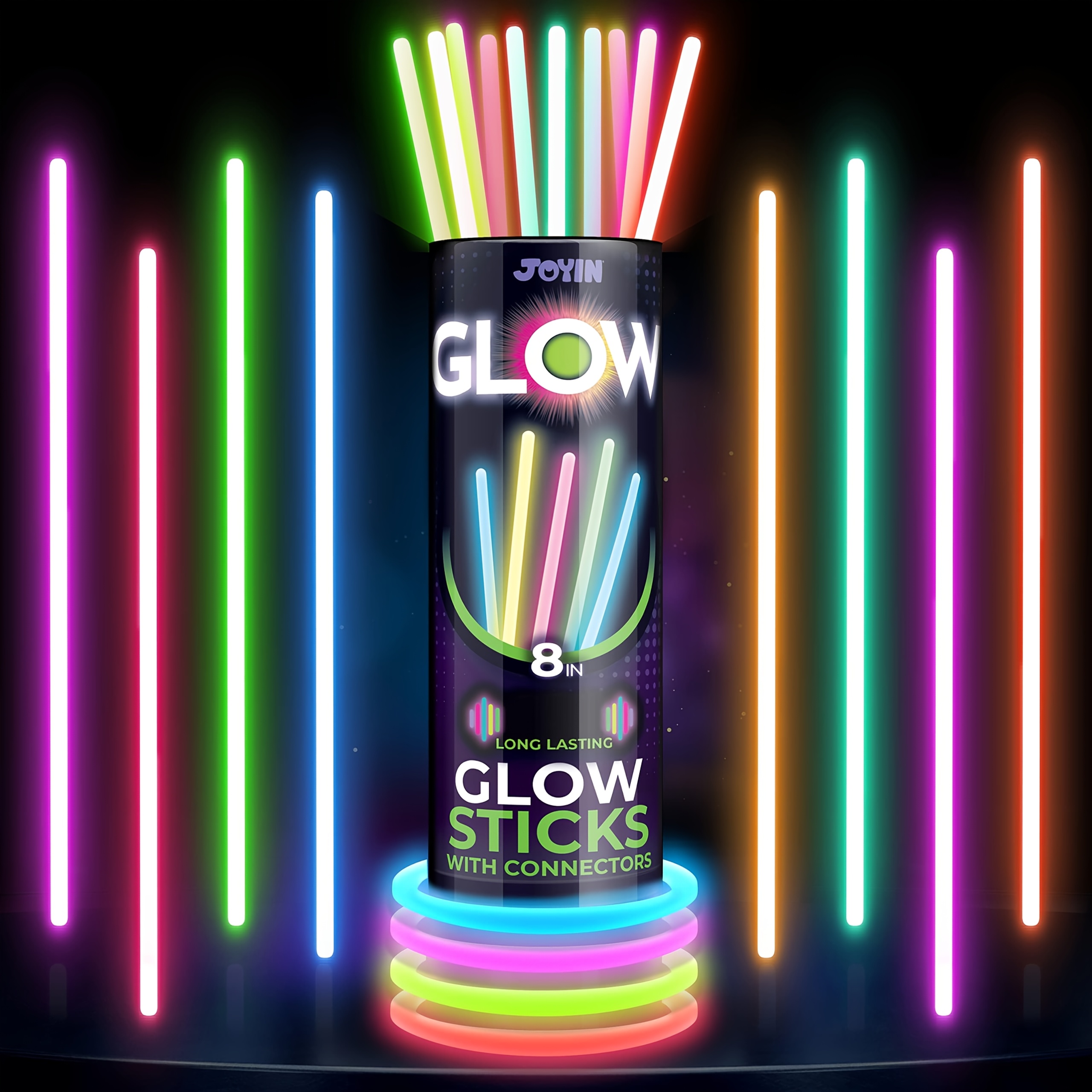 TEMU Gift For Her/him 300pcs Glow Sticks Bulk 8" Glowsticks, Glow Stick Bracelets Necklaces, Glow In The Dark Party Favors, Easter, Christmas,